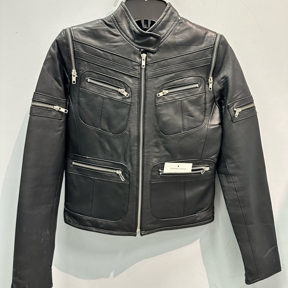 Fashion Leather Jacket with Zippers - Picture 1 of 2